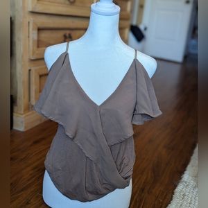 Arden B taupe blouse size XS